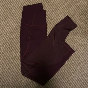 Burgundy lululemon leggings